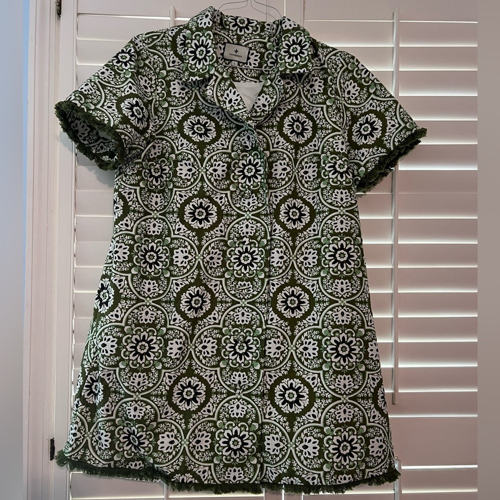 Tuckernuck dress with fringe linen size Large